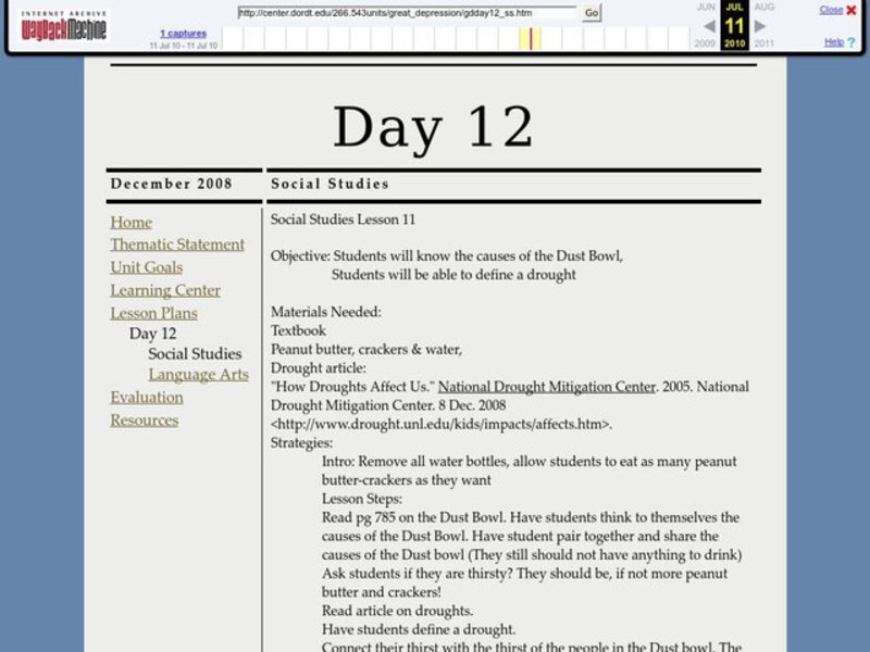 The Dust Bowl Lesson Plan