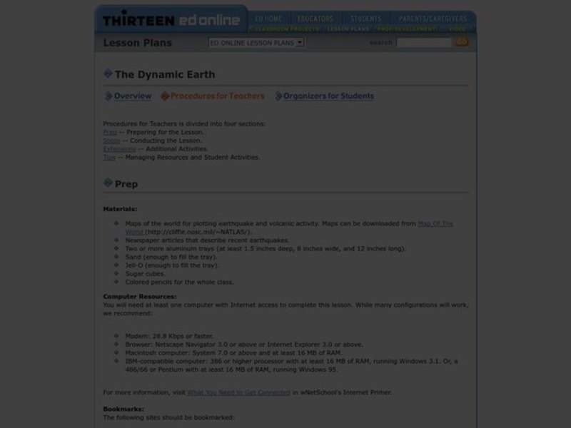 The Dynamic Earth Lesson Plan