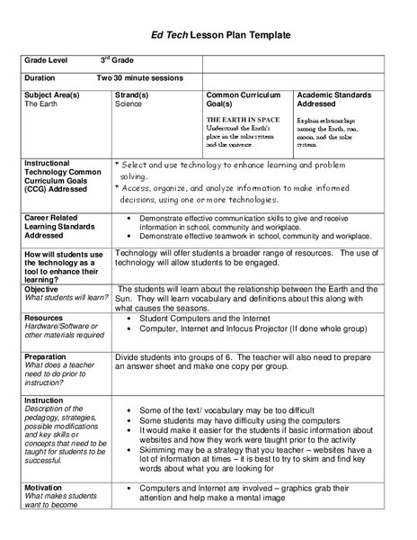 The Earth Lesson Plan