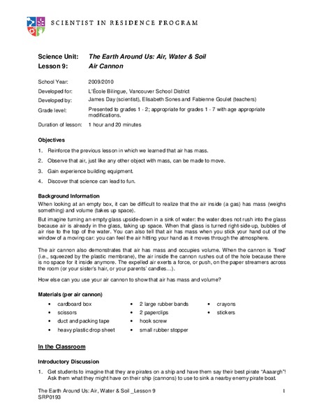 The Earth Around Us: Air, Water & Soil Lesson Plan