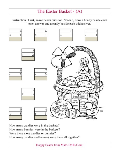 The Easter Basket Worksheet