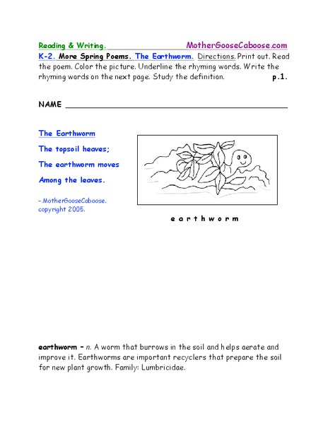 The Earthworm Worksheet