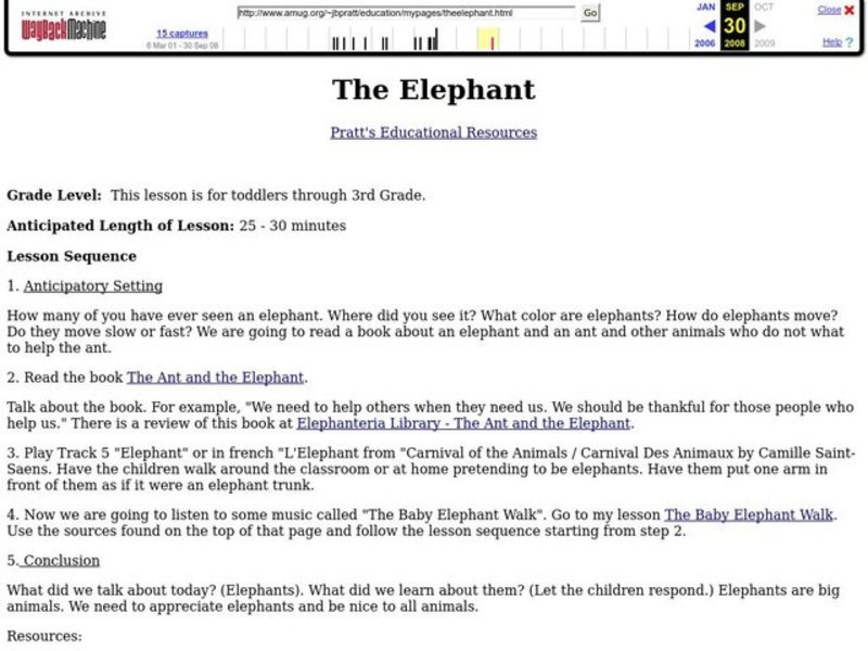 The Elephant Lesson Plan