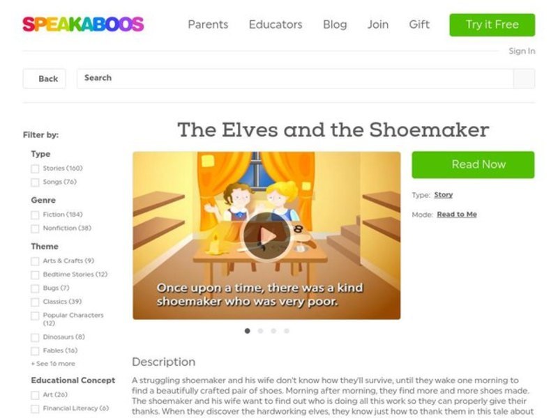The Elves and the Shoemaker Worksheet