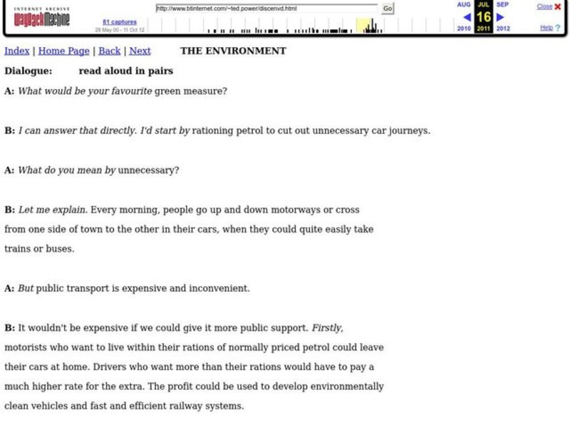 The Environment Lesson Plan