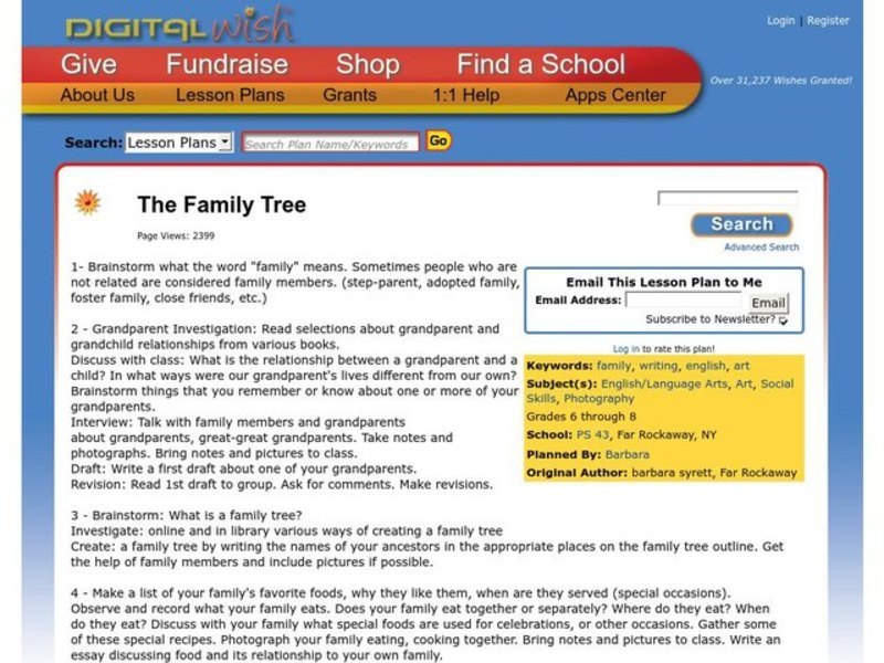 The Family Tree Lesson Plan