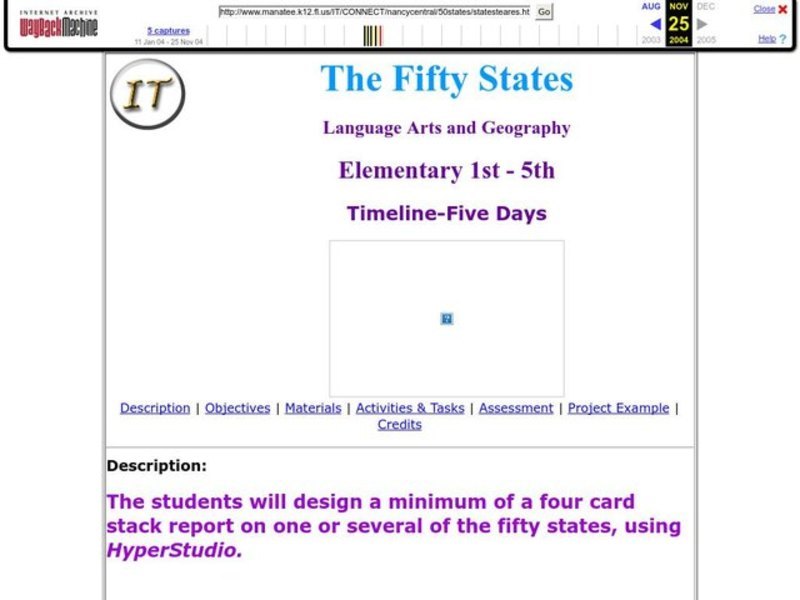 The Fifty States Lesson Plan