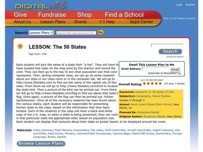 The Fifty States Lesson Plan
