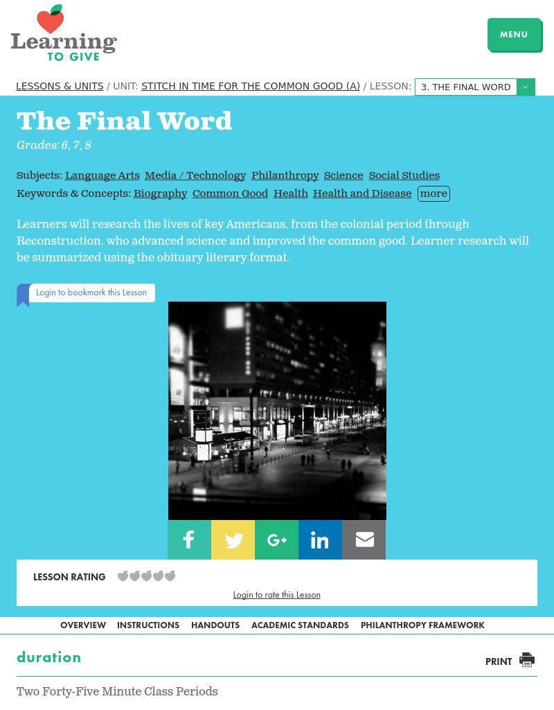 The Final Word Lesson Plan