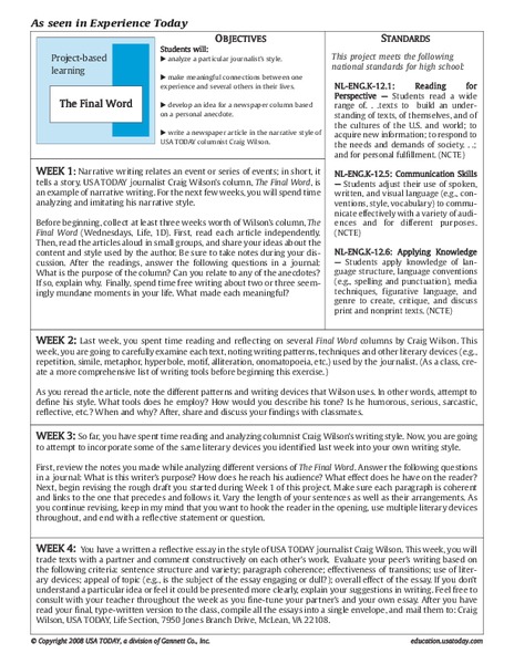 The Final Word Lesson Plan