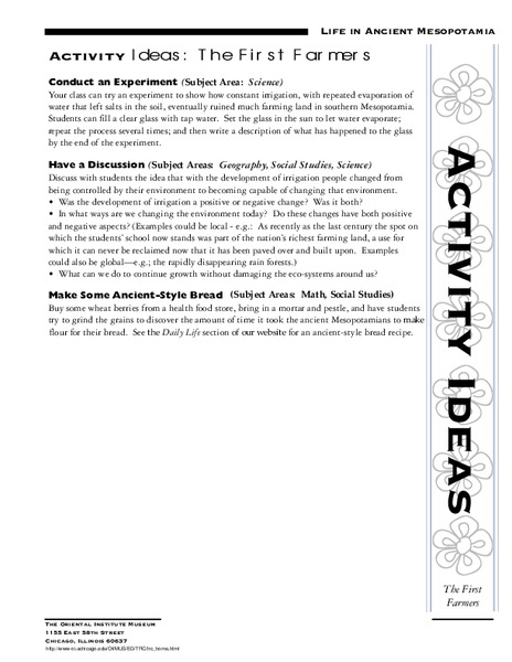 The First Farmers Lesson Plan