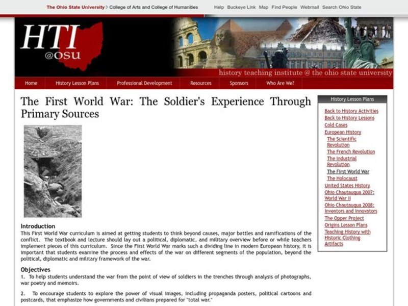 The First World War Lesson Plan