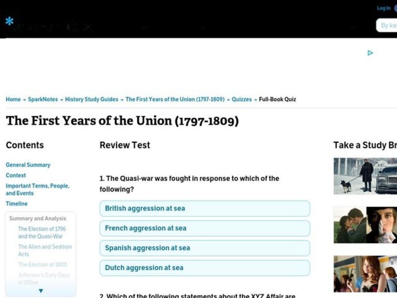 The First Years of the Union (1797-1809) Interactive