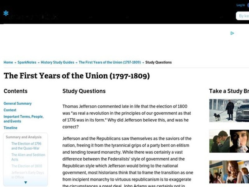 The First Years of the Union (1797-1809) Interactive