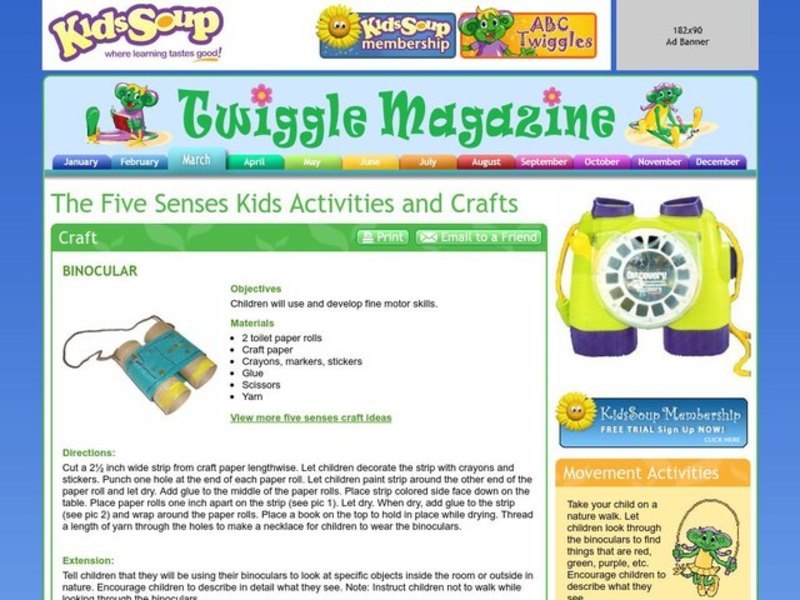 The Five Senses Kids Activities and Crafts Lesson Plan
