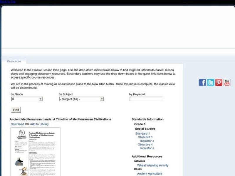 Ancient Mediterranean Lands: A Timeline of Mediterranean Civilizations Lesson Plan