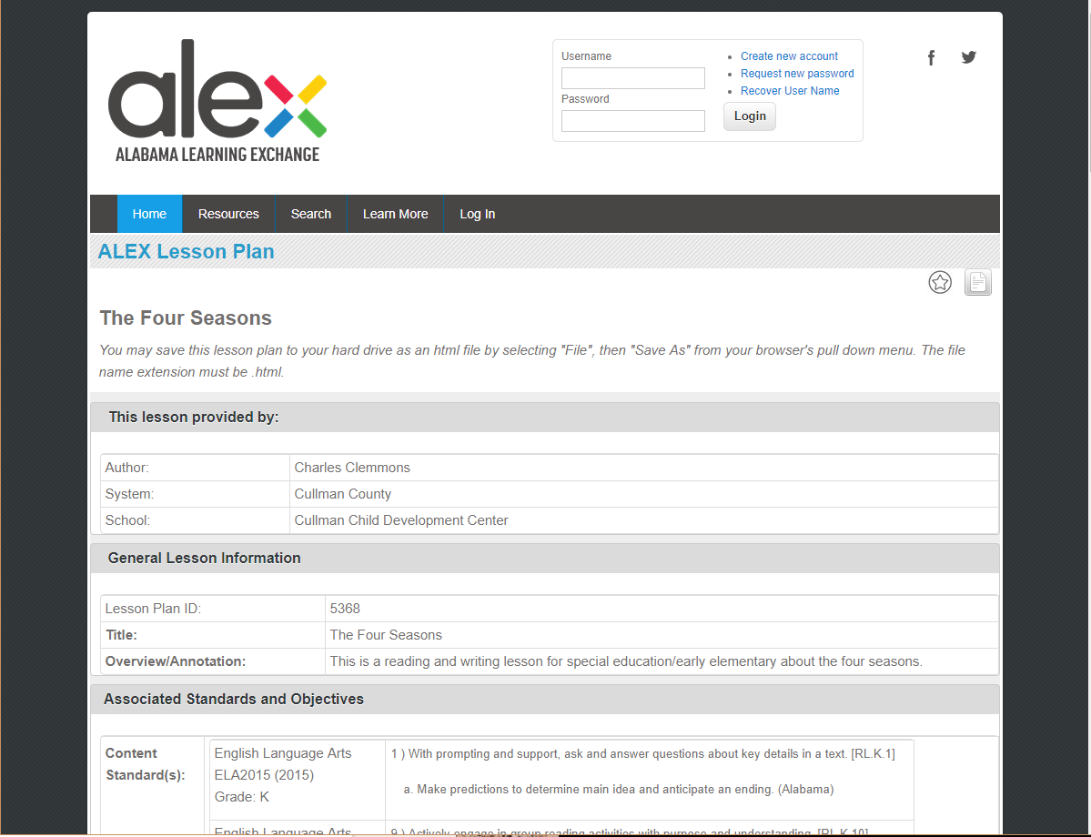 The Four Seasons Lesson Plan