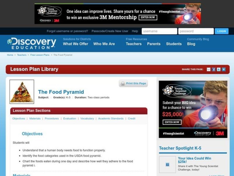 The Food Pyramid Lesson Plan