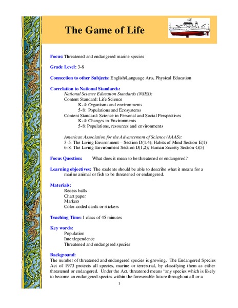 The Game of Life Lesson Plan