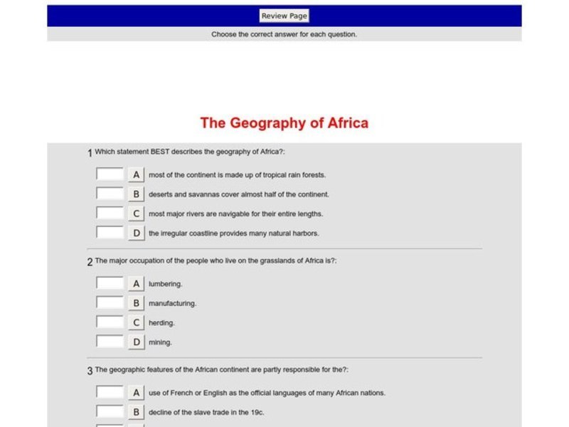 The Geography of Africa Interactive
