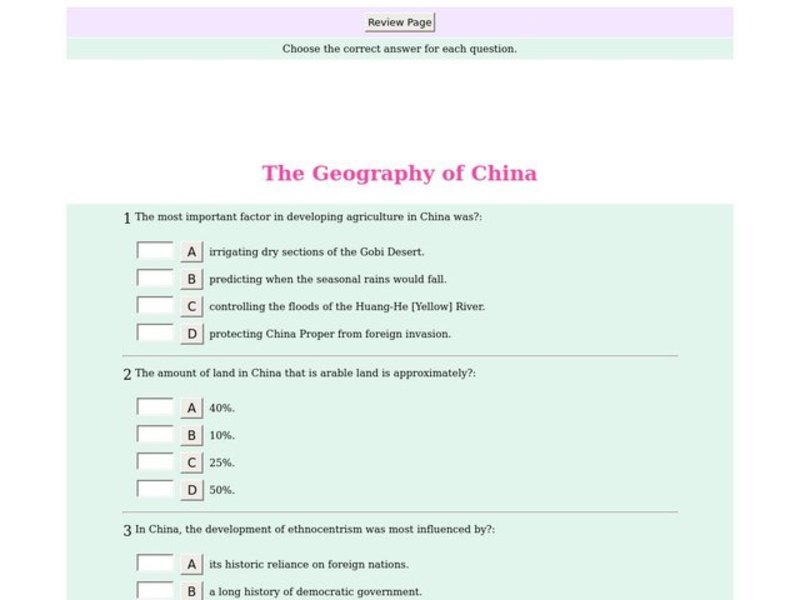 The Geography of China Interactive