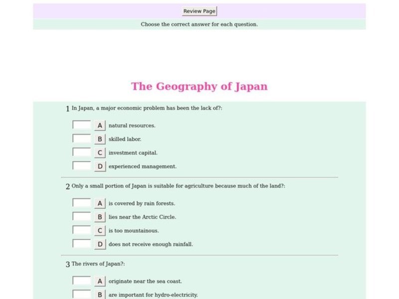 The Geography of Japan Interactive