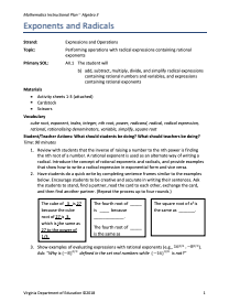 Simply Radical Lesson Plan