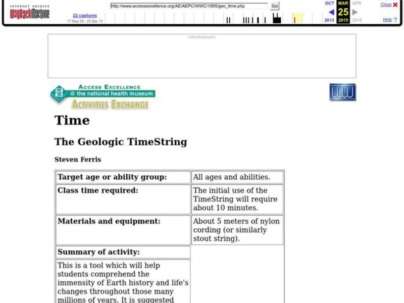 The Geologic TimeString Lesson Plan
