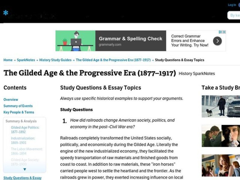 The Gilded Age & the Progressive Era (1877–1917) Interactive