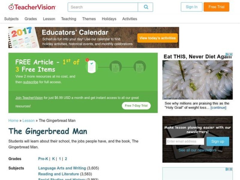 The Gingerbread Man Lesson Plan