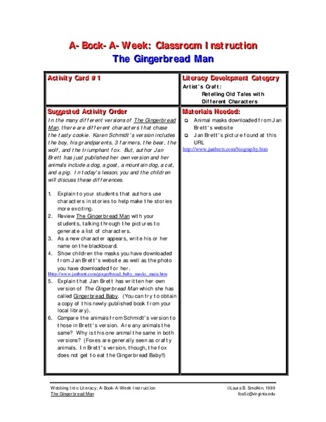 The Gingerbread Man Lesson Plan