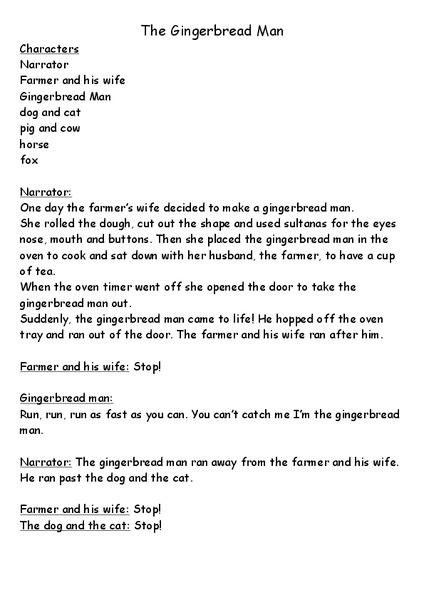 The Gingerbread Man Lesson Plan