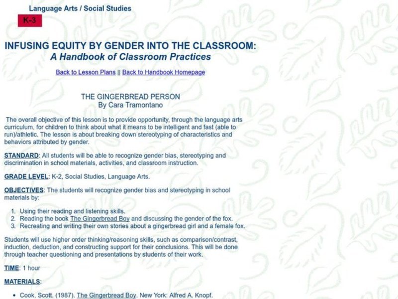 The Gingerbread Person Lesson Plan