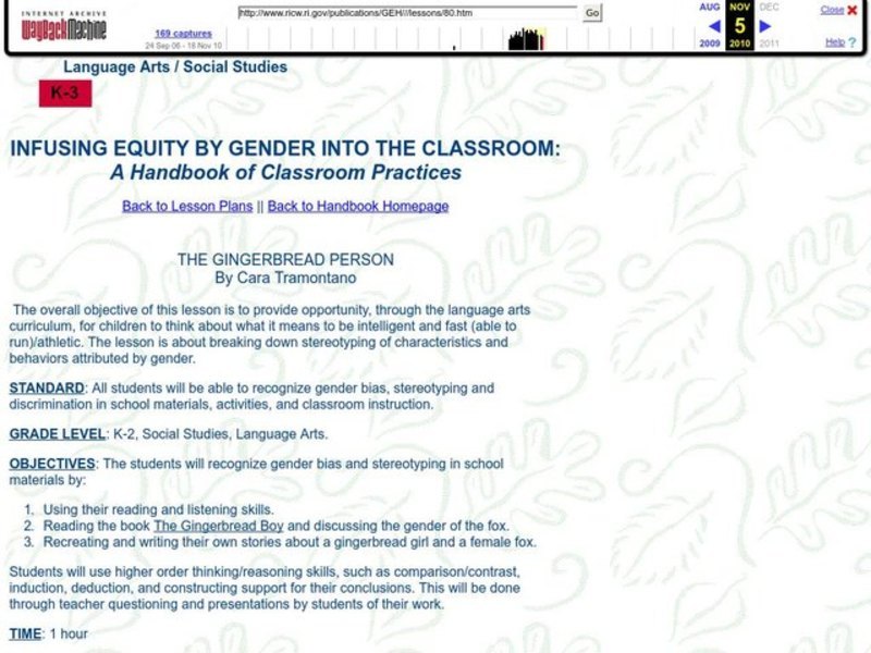 The Gingerbread Person Lesson Plan