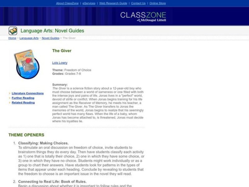 The Giver Lesson Plan