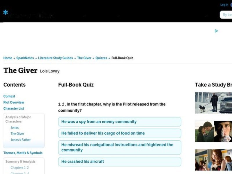 The Giver Quiz Interactive