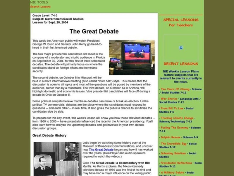 The Great Debate Lesson Plan