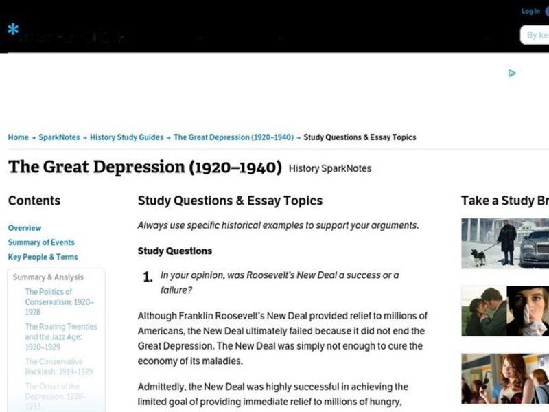 The Great Depression (1920–1940) Interactive