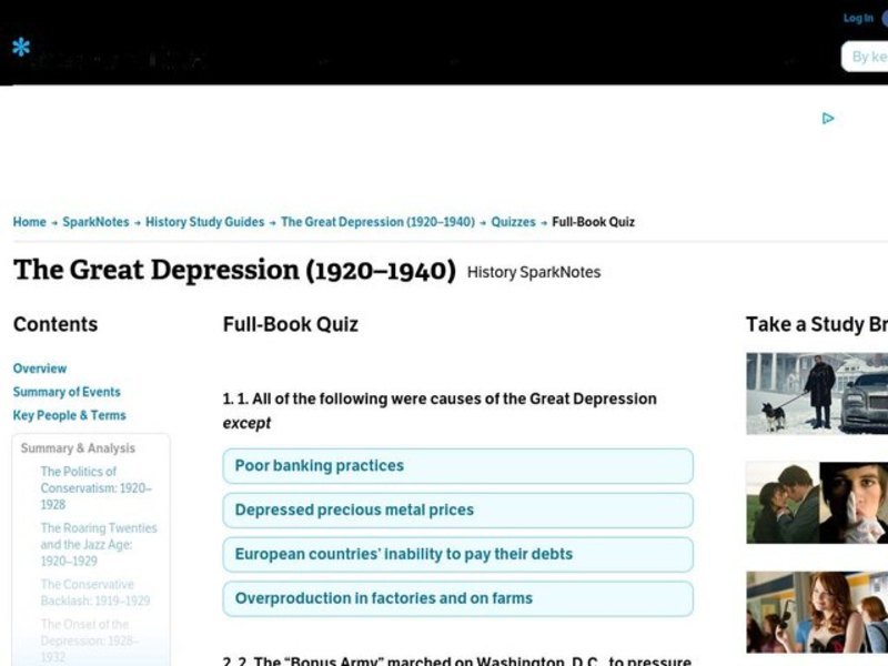 The Great Depression (1920–1940) Interactive