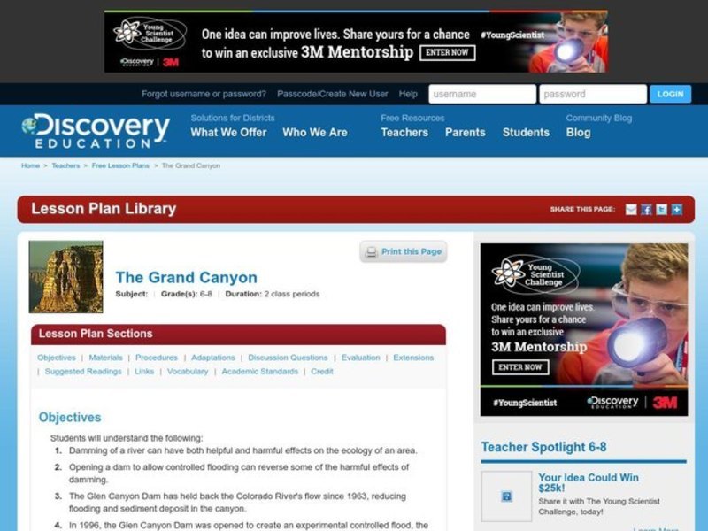 The Grand Canyon Lesson Plan