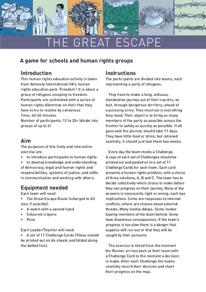 The Great Escape Lesson Plan