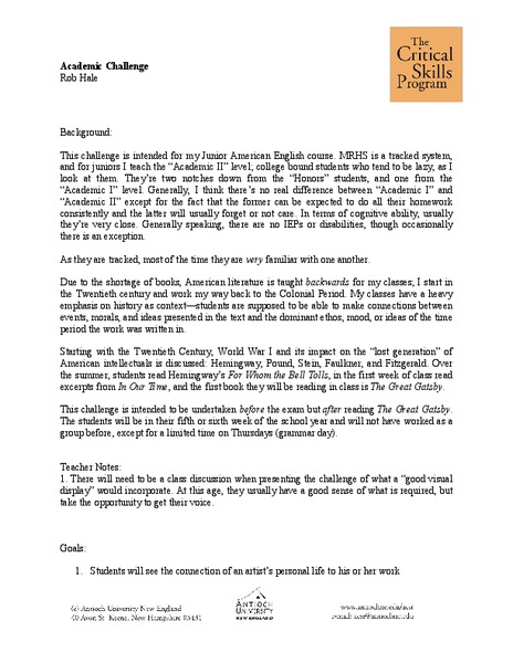 The Great Gatsby Lesson Plan