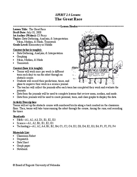 The Great Race Lesson Plan