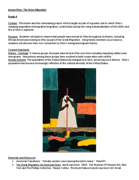 The Great Migration Lesson Plan