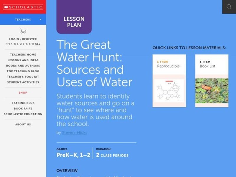 The Great Water Hunt Lesson Plan