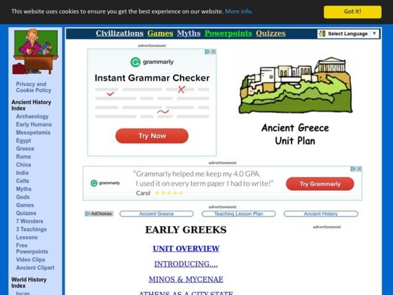 The Greek Gods Lesson Plan