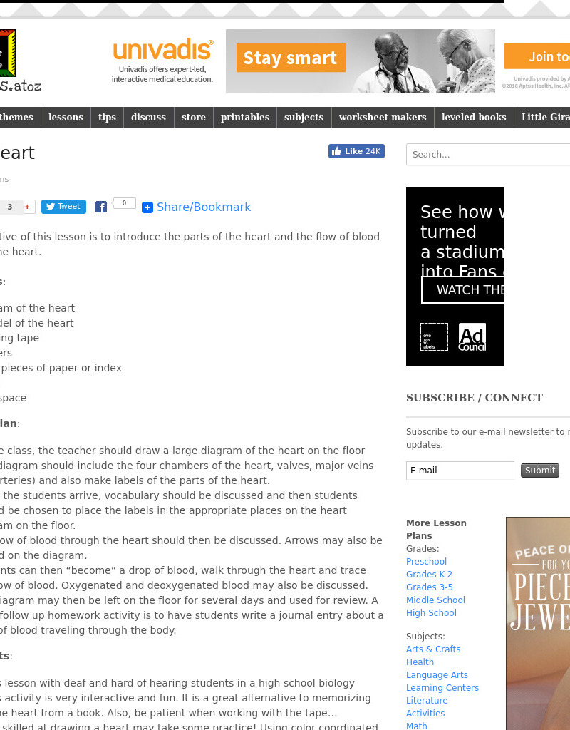 The Heart Lesson Plan