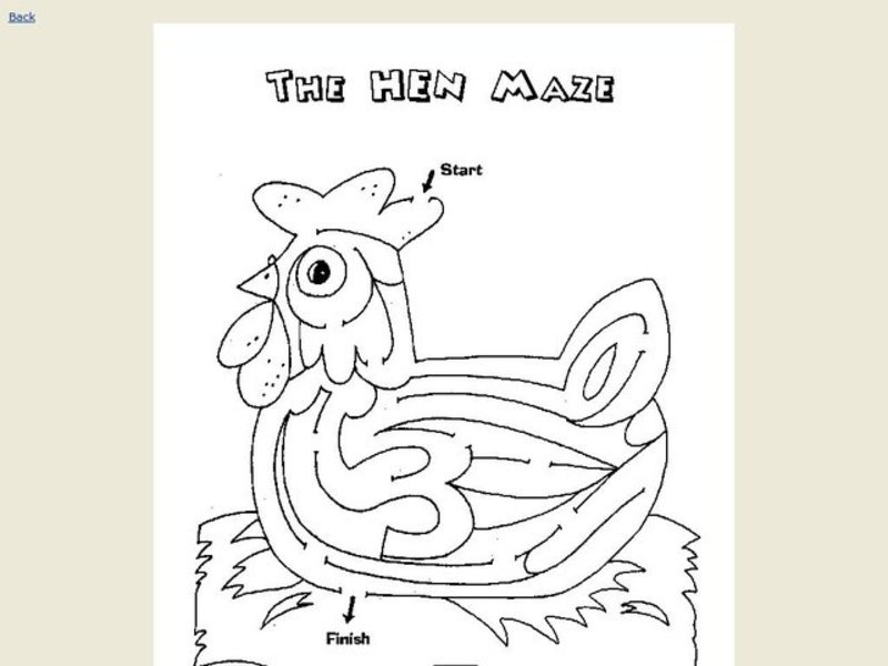 The Hen Maze Worksheet