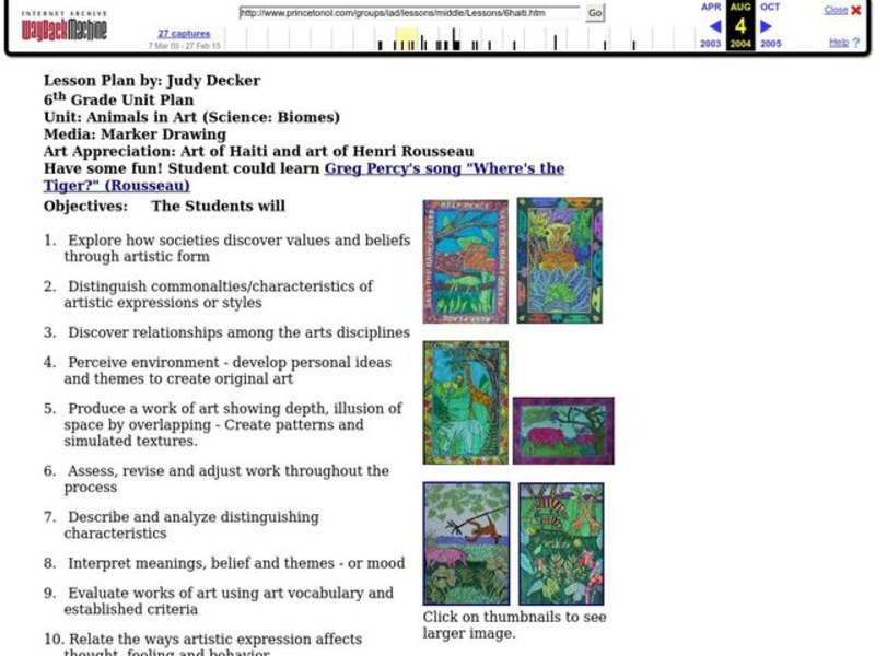 Animals in Art Lesson Plan