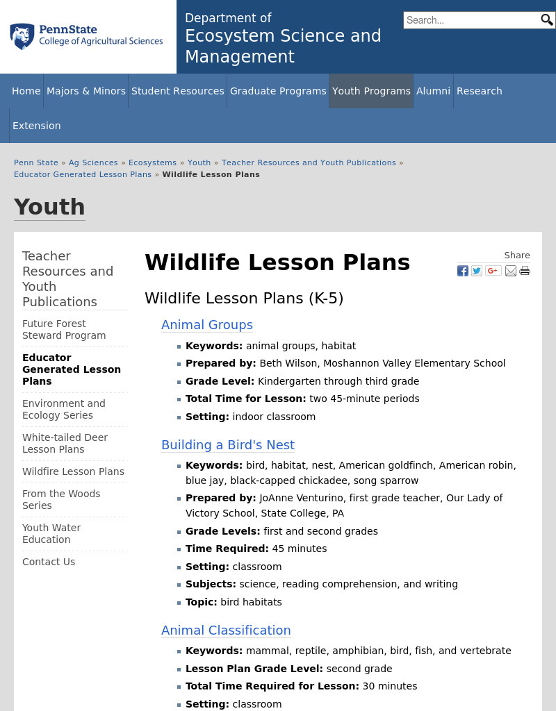 Animal Classification Lesson Plan